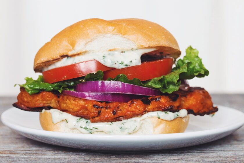 buffalo cauliflower sandwich_hot for food