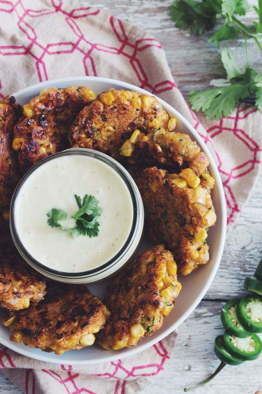 vegan corn zucchini fritters recipe