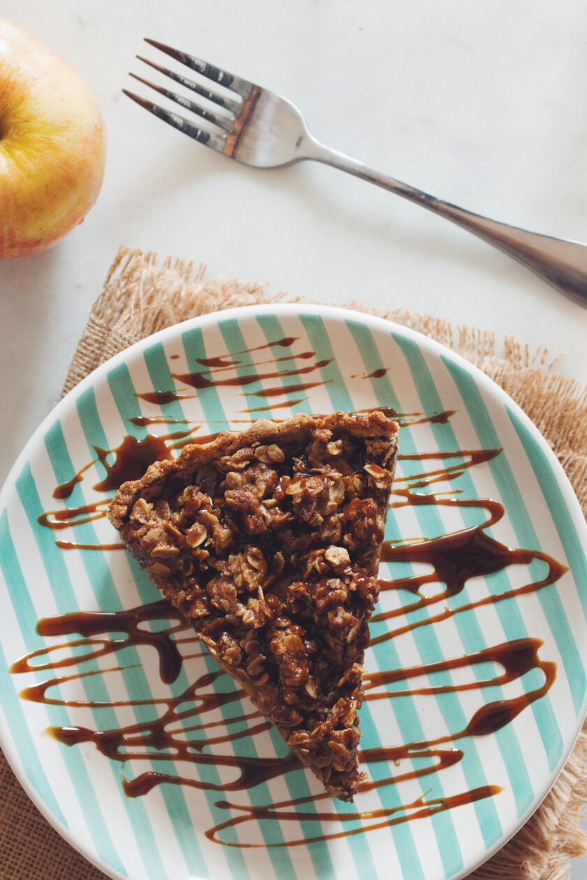 best vegan comfort food recipe salted caramel apple crumble tart hot for food
