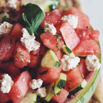 watermelon cucumber salad with almond feta_hot for food