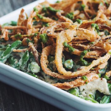 green beat casserole with crispy pesto onions_hot for food