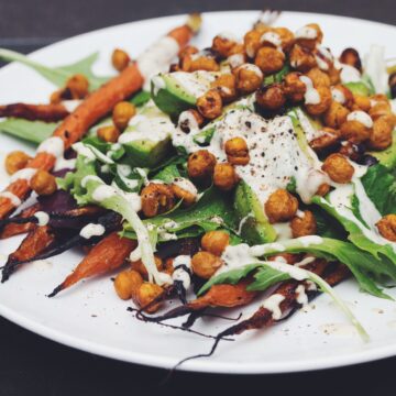 roasted carrot and avocado salad with curried chickpeas_hot for food