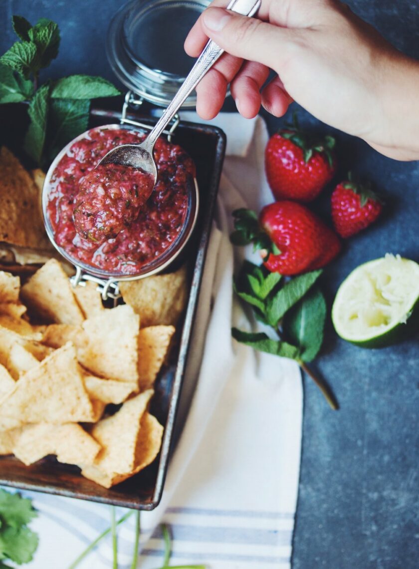 roasted strawberry & poblano pepper salsa_hot for food