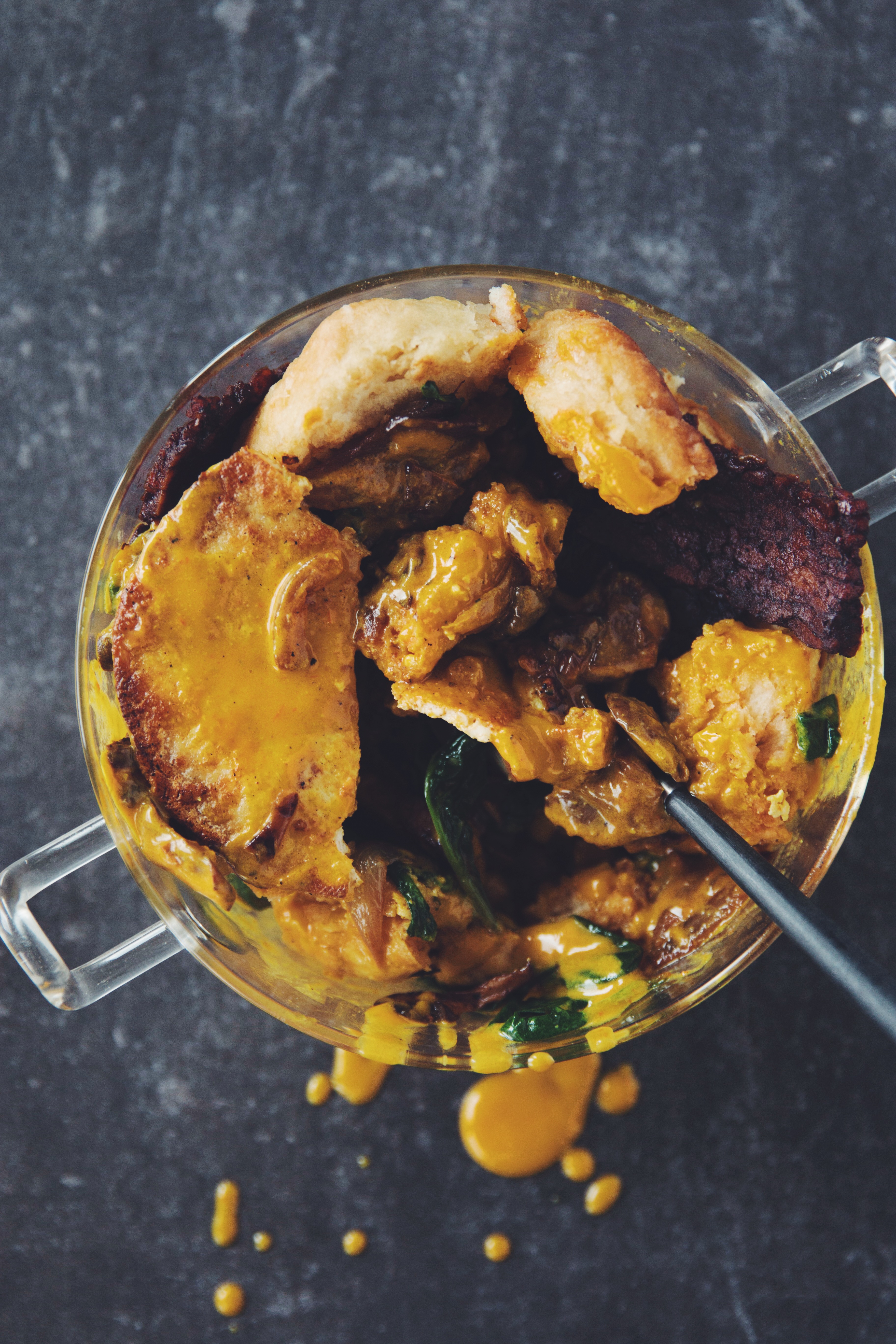 vegan biscuit, bacon & egg breakfast trifle vegan biscuit, bacon & egg breakfast trifle