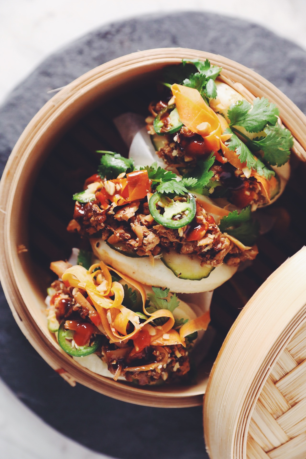 five spice pulled palm steamed bao vegan asian recipe