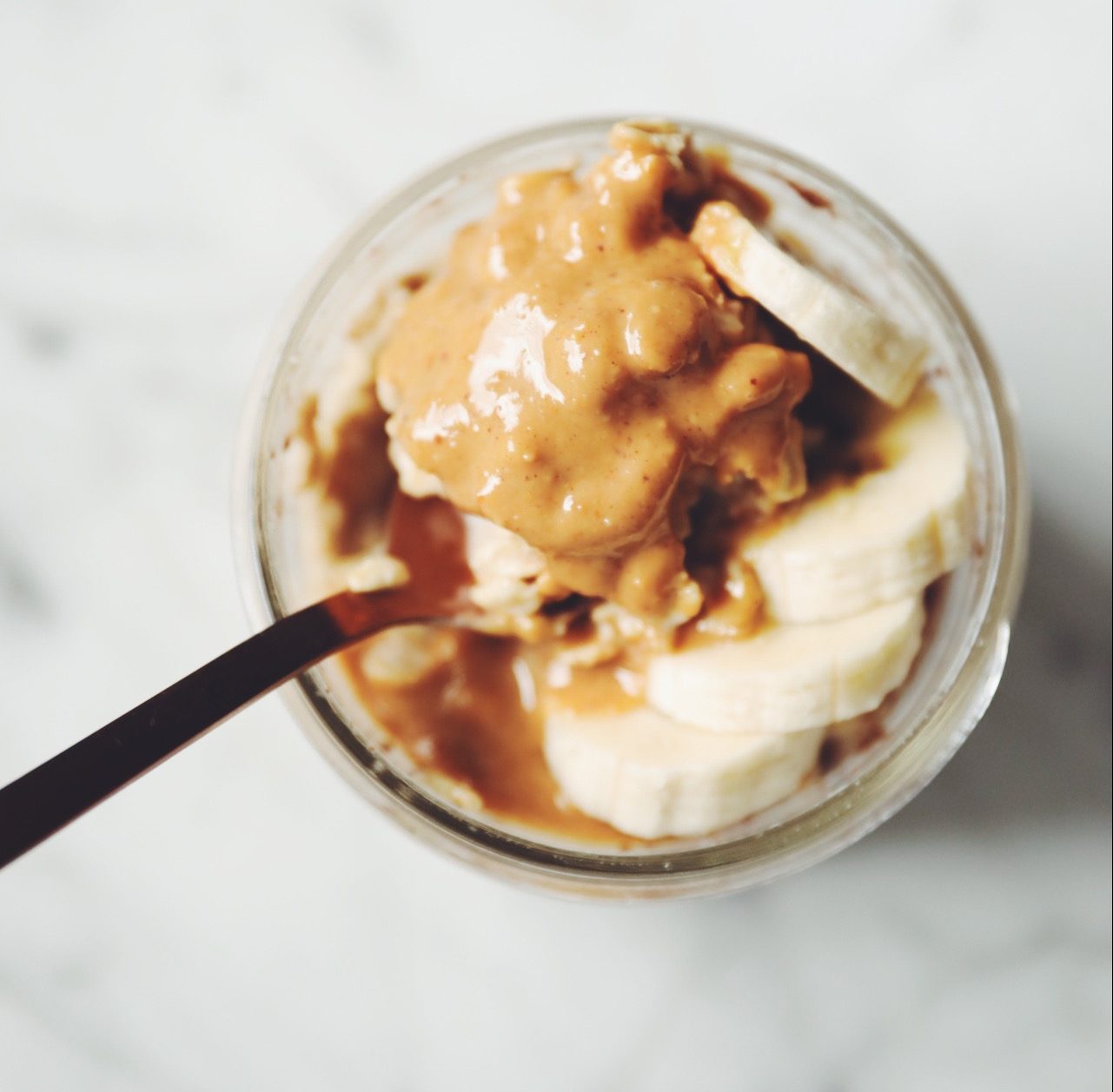 peanut butter banana overnight oats_hot for food
