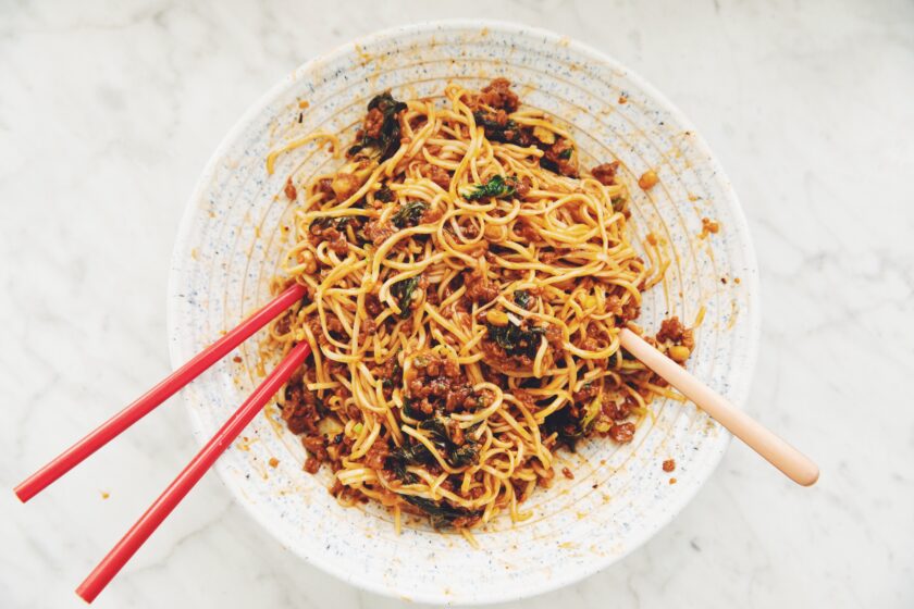 vegan dan dan noodles Asian recipe