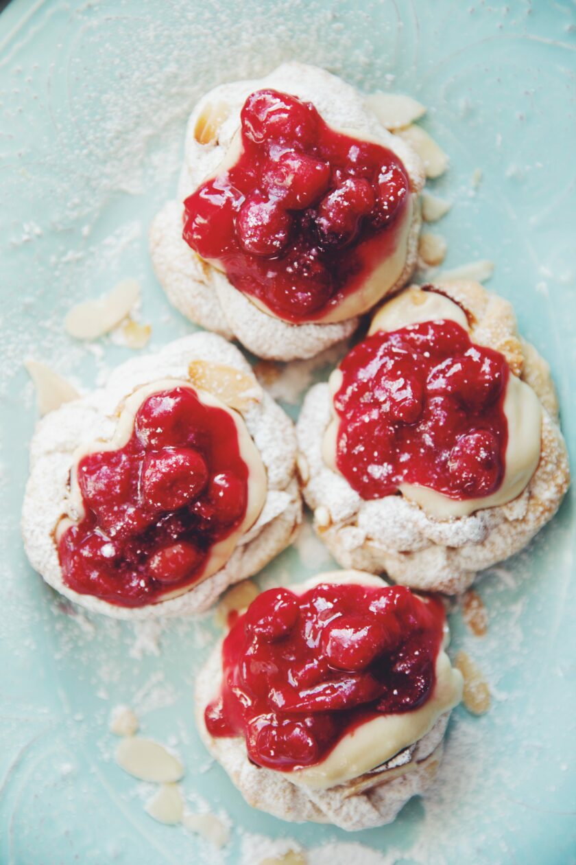 vegan dessert recipe sour cherry almond danishes