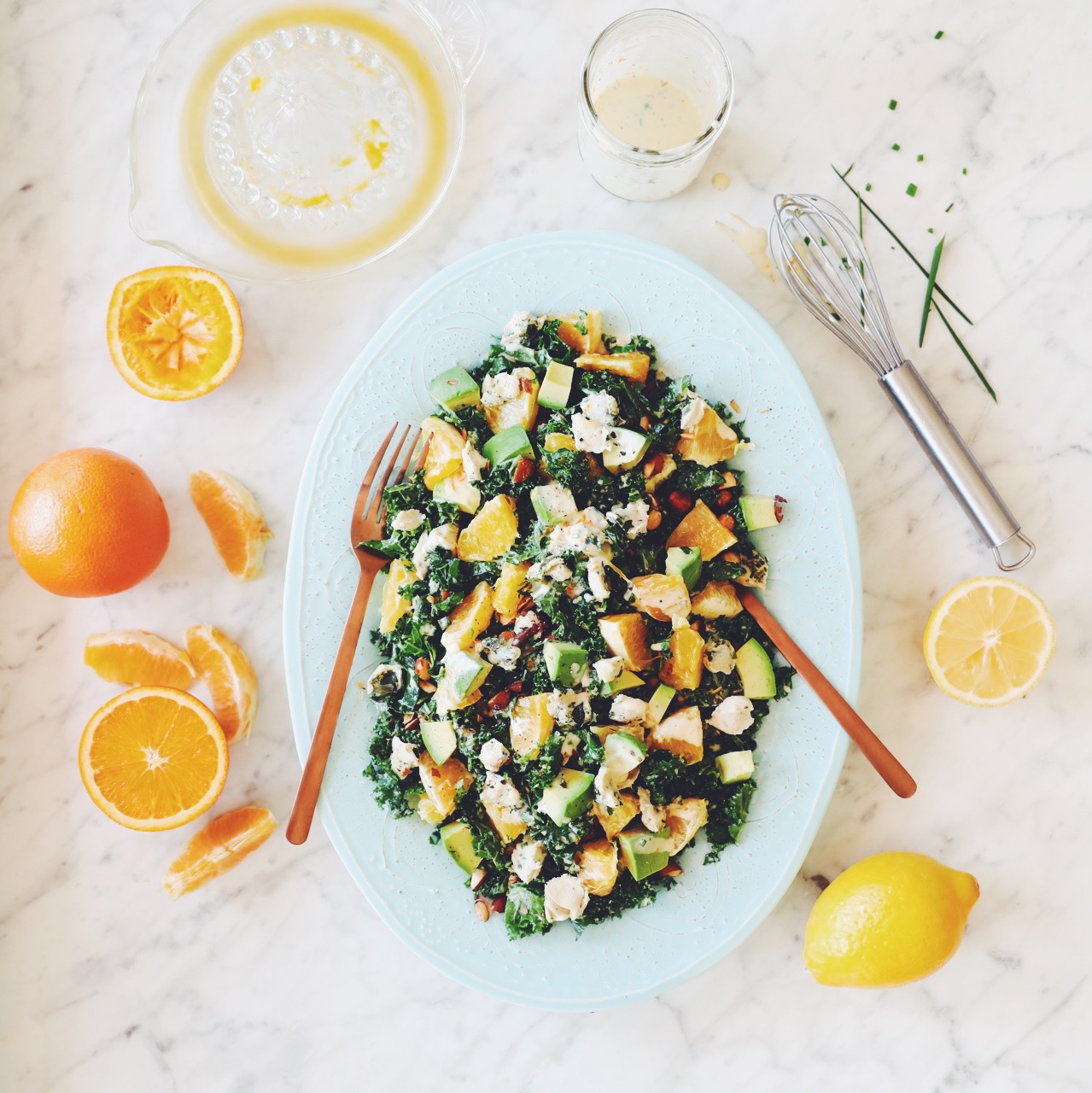 orange kale avocado salad_hot for food