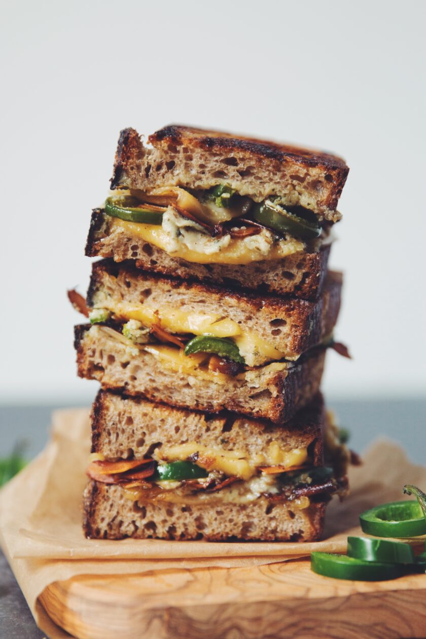 vegan jalapeno popper grilled cheese
