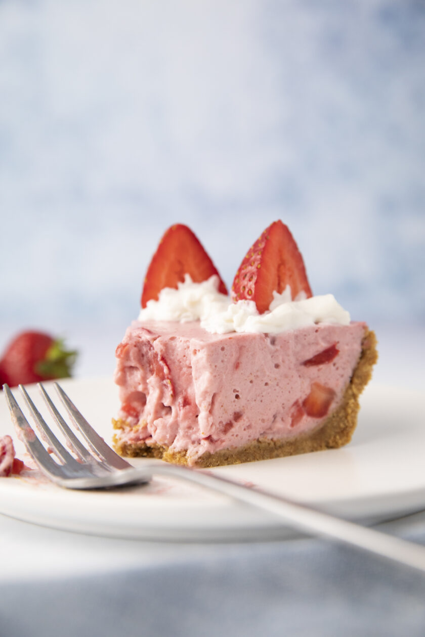 strawberries and cream chiffon pie