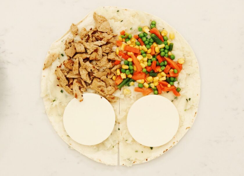 chicken pot pie wrap